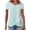 Light Blue, variant on Staron Women's Tops Eyelet Casual V-Neck Short Sleeve Blouse Loose Ruffle Hem Lace Tops Vintage Fashion Shirts Summer T Shirts, White S