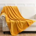 thumbnail image 1 of Manta de Franela - Manta cálida Suave y acogedora para sofá Cama y Silla, con Borde con Capucha, 50" x 60", Amarillo oso de fresa  Electrónica, 1 of 5