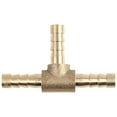 thumbnail image 3 of 5mm Hose Barbed Brass 3 Way Tee Connector Thread Joiner Adapter for Fuel Air Water Gas Oil Pipe, 3 of 4