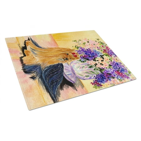 

Carolines Treasures SS8304LCB Yorkie Glass Cutting Board Large 12H x 16W multicolor