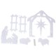 thumbnail image 1 of 44x27x5cm Christmas Jesus Scene White PP Hollow Board Outdoor Nativity Scene for Lawn Garden Courtyard, 1 of 5