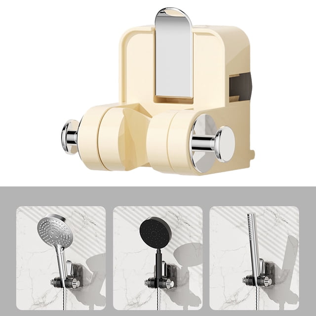 Shower Head Holder Wall Mount Integrated Suction Cup Shower Rack Wall Mounted Non Perforated Shower Fixture Shower Holder Adjustable Shower Head Holder Bathroom Standing Towel Racks for Bathroom