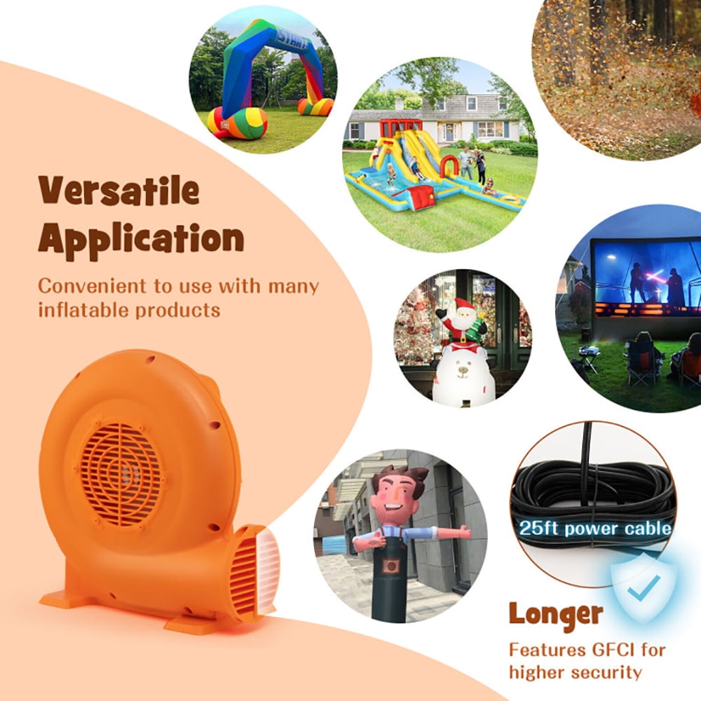 Aimee Lii 550W Air Blower (0.7HP) for Inflatables with 25 feet Wire and GFCI Plug