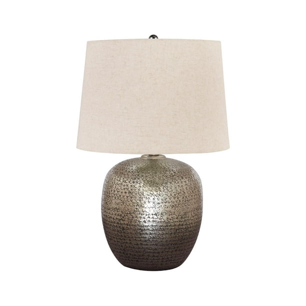 By Ashley Magalie Antique Silver Finish, Ashley Saffi Table Lamp