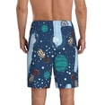 thumbnail image 3 of Bixox Men's Alpaca Astronaut in Space printed lightweight casual shorts, soft sleep shorts with pockets., 3 of 7