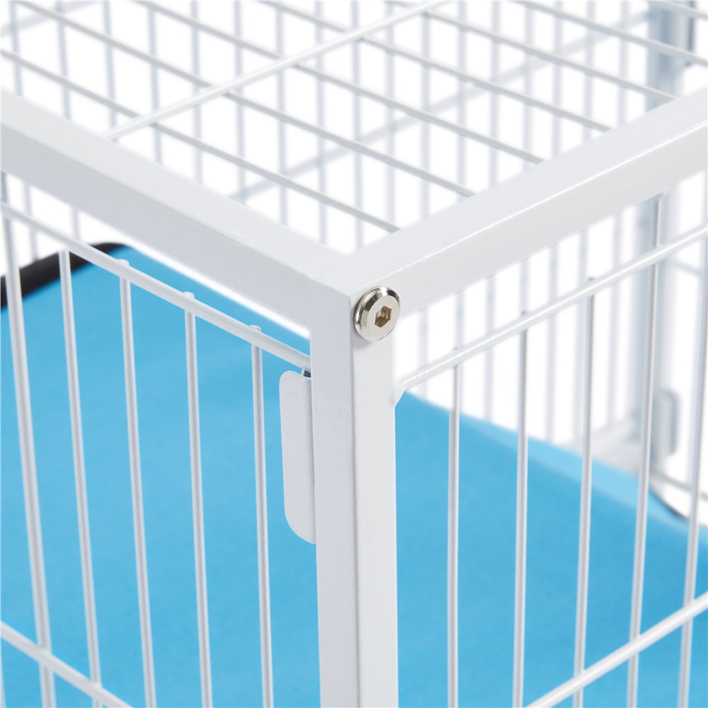 Yaheetech 2-Story Small Animal Cage Rolling Metal Cage with 2 Removable Ramps & Platforms, White
