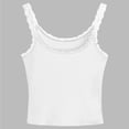 thumbnail image 4 of yillto Big Girls Camisoles Lace Neck Sleeveless Spaghetti Strap Ribbed Crop Tank Tops Summer Lightweight Tee, 4 of 5