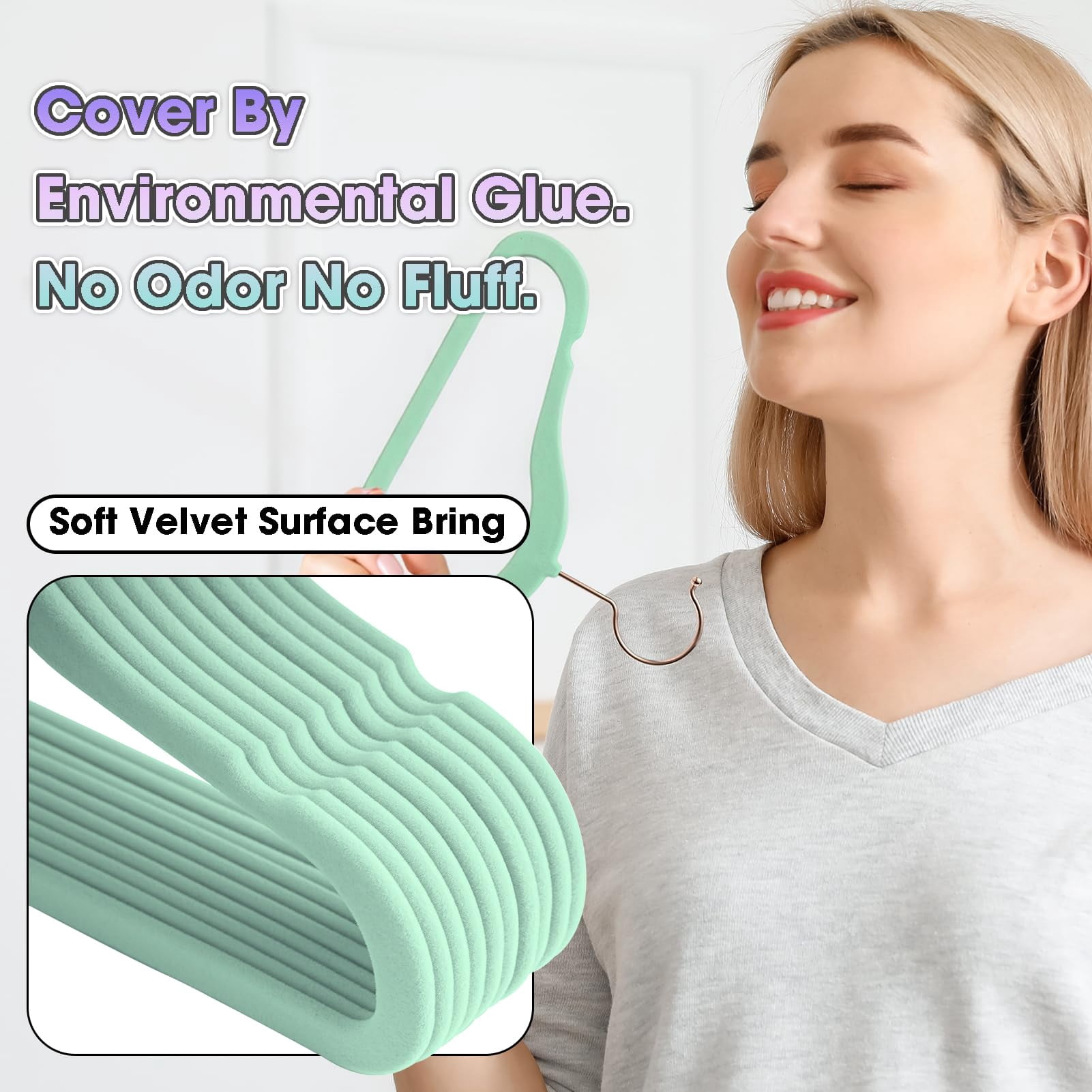 Teal 11 Inch Clothes Hangers, 50 Pack