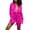 Hot Pink Dress, variant on Women's Mini Loose Shirt Dress Bandage Solid Color Satin Silk Lapel Button Long Sleeve Elegant Casual Trendy Clearance Spring Hot Pink XL