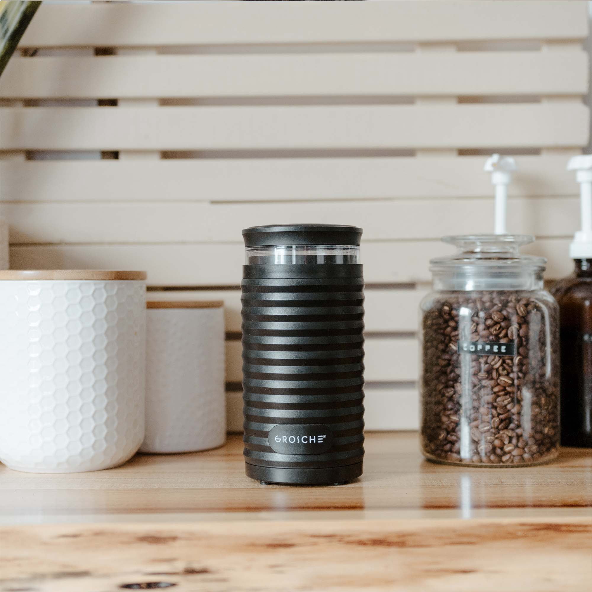 GROSCHE BREMEN Blade Electric Coffee Grinder, Stainless Steel Electric Grinder with easy storage, 180 Watts High Power Motor