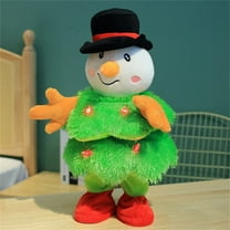 LED Musical Christmas Tree Penguin Stuffed Animal What You Say Light Up Soft Toy Singing Dancing Talking Record Mimicking Twisting Interactive Easter Boy Chickens for Kids Dolls for Little Girls