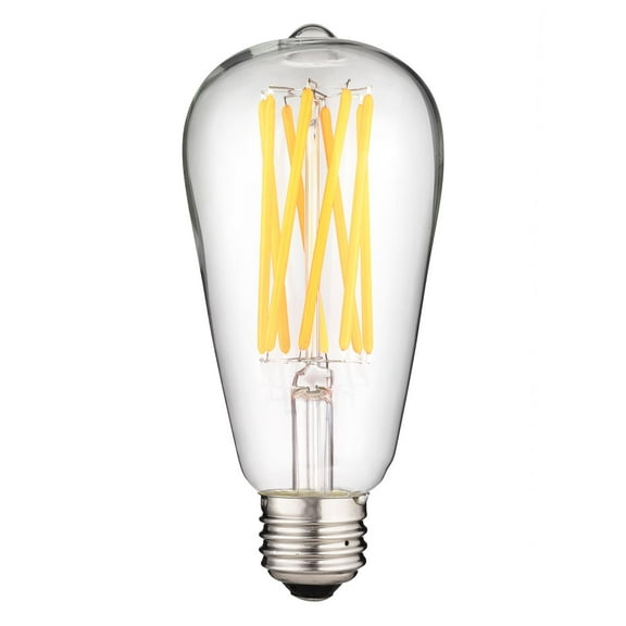 Sunlite 80750-SU LED ST19 Filament Style Edison Light Bulb 8.5 Watts (60W Equivalent), 880 Lumens, Medium Base (E26), Dimmable, ETL Listed, 27K Warm White, 1 Pack