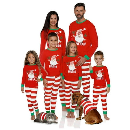 

Sunisery Family Christmas Pajamas Matching Parent-child Homewear Baby Matching Jammies for Adults Kids Holiday Xmas Sleepwear