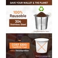 thumbnail image 6 of Reusable K Cups for Keurig 1.0, Stainless Steel Refillable Coffee Pods with Scoop and Brush, BPA-Free (2 Pack), 6 of 9