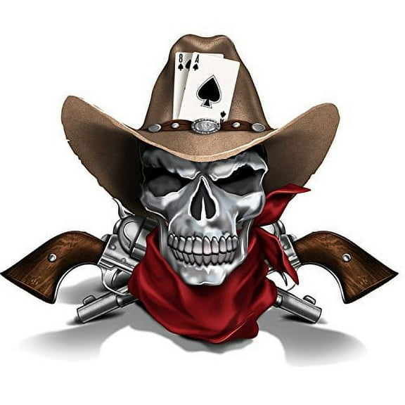 The Hamilton Collection Blake Jensen Dead Man's Hand Cowboy Skull Sculpture 4"-Inches