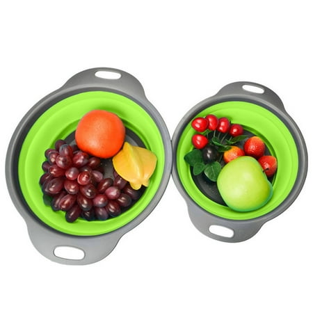 

Njoeus Foldable Silicone Colander Fruit Vegetable Washing Basket Strainer Kitchen Tool Clearance