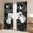 thumbnail image 3 of Homewish Cartoon Gamepad Lover Black Out Curtains for Boys, Game Console Curtains Pack of 2 (42x63 Each), Grey Stripes Abstract Bedroom Curtains, Blackout Curtains Home Decor, 3 of 7