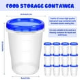 thumbnail image 4 of 12 Sets Freezer Containers with Screw On Lids 32 oz Stackable Reusable Plastic Storage Container Airtight Plastic Food Storage Containers with Twist Top Lids for Food Soup Jello Sauce, 4 of 9