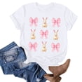 thumbnail image 4 of QUNYINEY Pullover Women's T-Shirts Crew Neck Easter Short Sleeve Casual Tops Loose Funny Womens Tops, 4 of 4