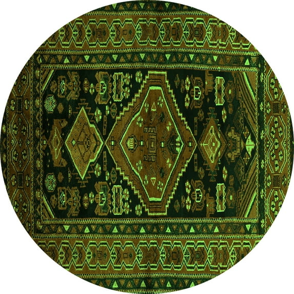 Ahgly Company Indoor Round Persian Green Traditional Area Rugs, 8' Round