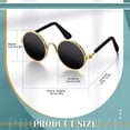 thumbnail image 3 of Lunettes de Soleil pour Chien Rétro PetClassic Rondes Lunettes pour Chien Métal Chat Chiot Lunettes Hippies Costumes pour Chats et Chiens, Accessoires pour Photos Cosplay Costume de Fête, 3 of 7