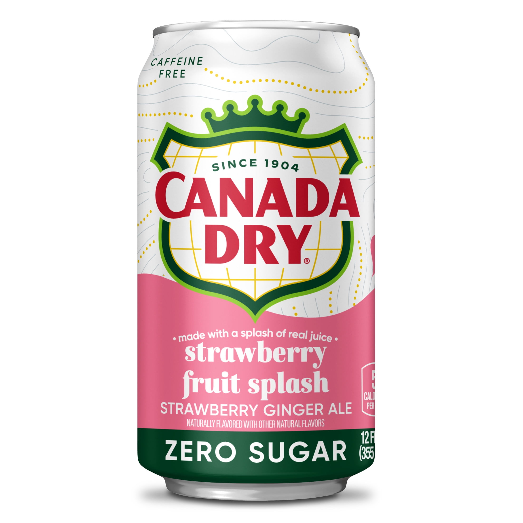 Canada Dry Caffeine Free Zero Sugar Fruit Splash Strawberry Ginger