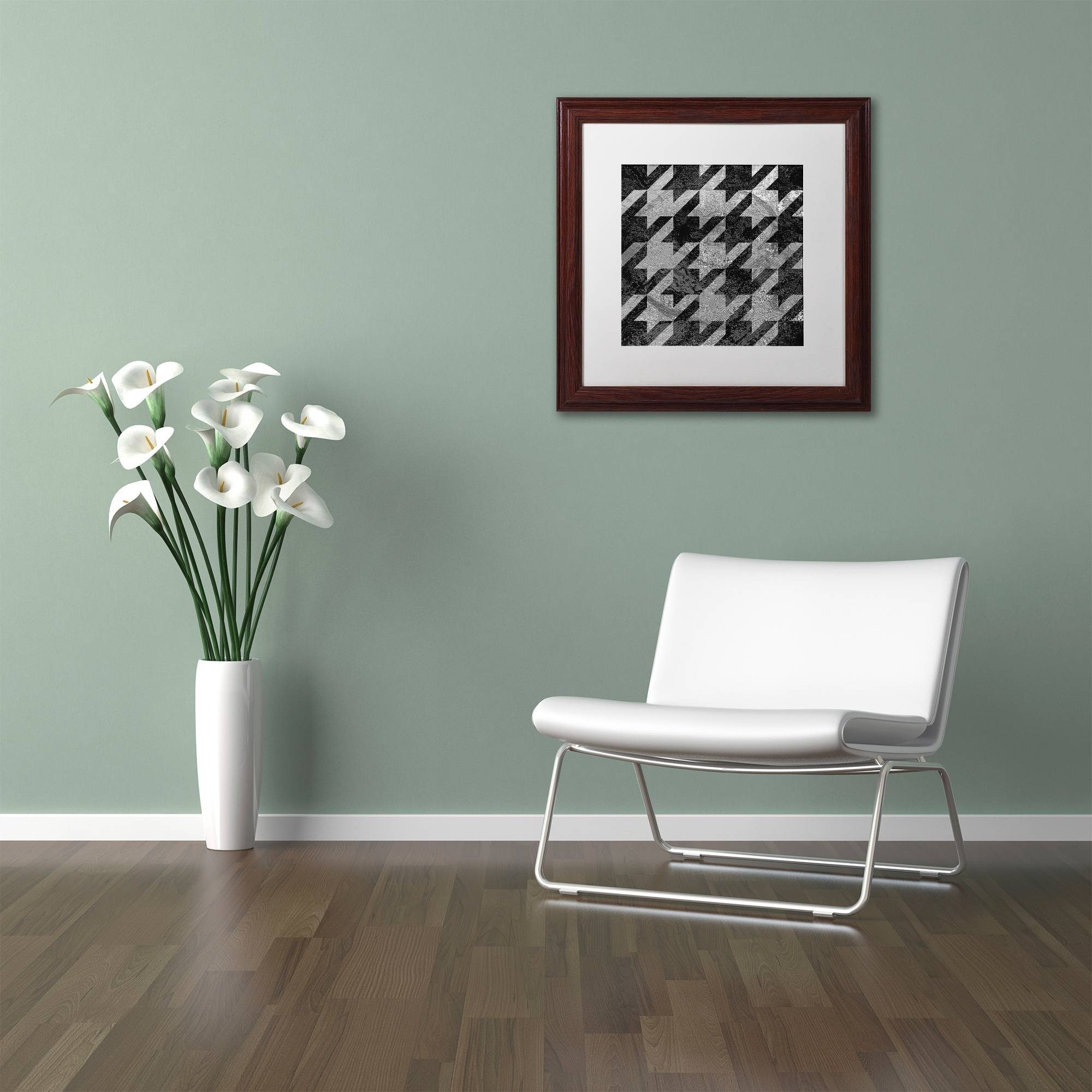 Trademark Fine Art "Houndstooth VI" Canvas Art by Color Bakery White Matte, Wood Frame