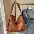 thumbnail image 4 of Stylago Slouchy Suede Tote Bags for Women Large Capacity Crossbody Shoulder Purses Ladies Zipper Handbags for College Everyday Brown, 4 of 7