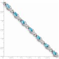 thumbnail image 4 of Sterling Silver Rhodium-Plated Blue Topaz Bracelet (7 X 6) Made In Thailand qx864bt, 4 of 5