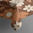 thumbnail image 3 of Brown Daisy Flower Floral Pattern Rectangle Tablecloth 60"x84",Waterproof Polyester Rectangle Table Cloth, Wipeable Spillproof Polyester Tablecloth for Dining, Camping, Indoor and Outdoor, 3 of 5