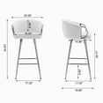 thumbnail image 6 of Hassch Velvet Upholstered Bar Stools Set of 2, 26 Inch Counter Chairs with Armrests, Golden Metal Legs and Ergonomic Backrest (Cream), 6 of 9