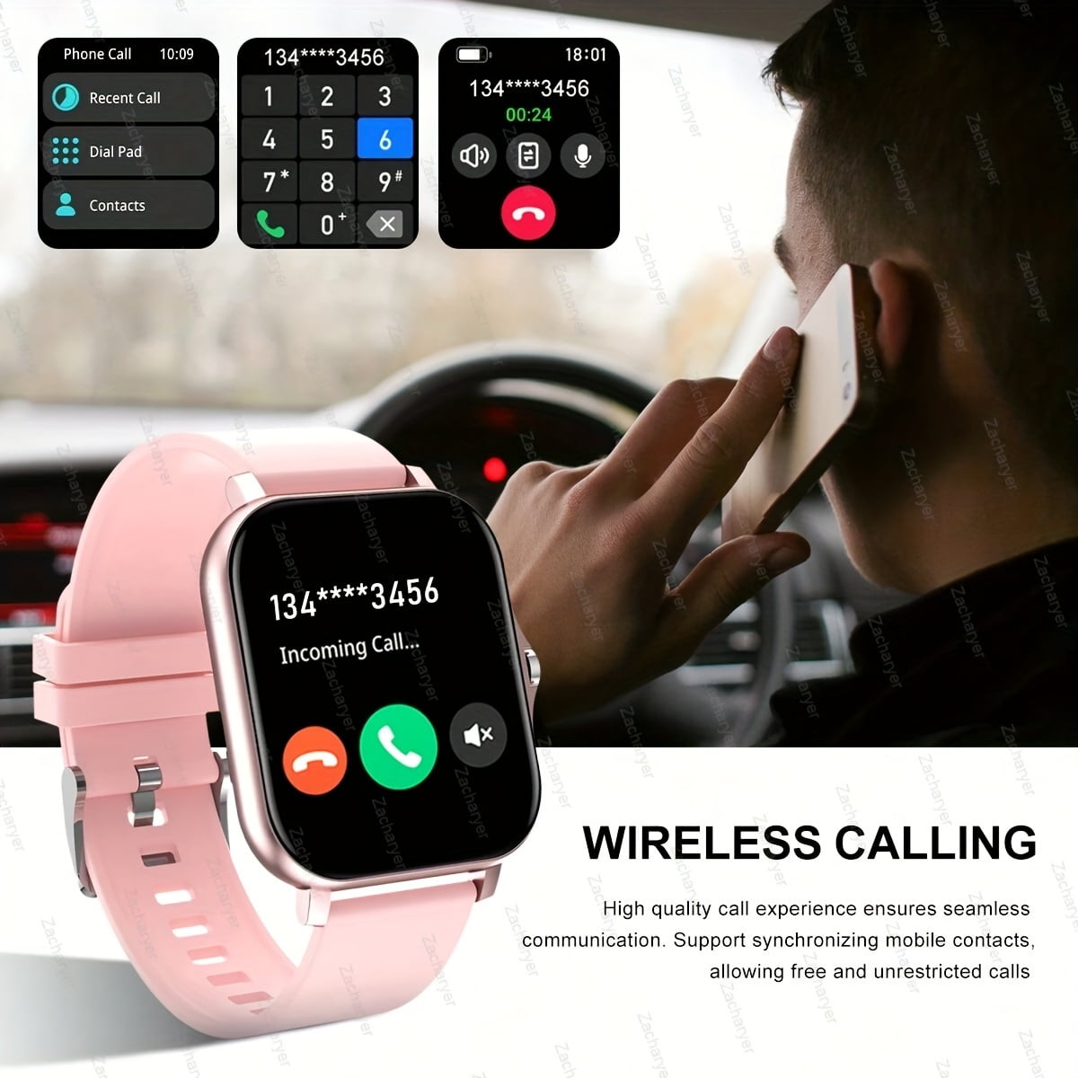 Smart Watch for Men & Women with Bluetooth Calls, 1.7" Touchscreen, Fitness Tracker (Heart Rate/Sleep Monitor), 100+ Sports Modes, 7-Day Battery, iPhone/Android Compatible, Metallic Design