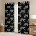 thumbnail image 2 of Feelyou Wildlife Leopard Black Out Curtains, Black Grey Curtains Pack of 2 (42x63 Each), 2 of 6