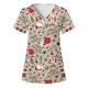 thumbnail image 1 of Puntoco, blusas con cuello en V y manga corta a la moda para mujer, blusa de bolsillo con estampado de uniforme de trabajo, tops Puntoco Puntoco-3091, 1 of 4