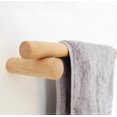 thumbnail image 3 of Beech Towel Rack Hanging Rod Bathroom Toilet Punch-free Wall Mounted Towel Rack Wooden Towel Rack 30cm, 3 of 5