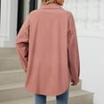 thumbnail image 5 of Winter Savings Clearance! Erwazi Button Down Shirt Women Oversized Casual Knit Tops Long Sleeve Loose Fit Shacket, 5 of 7