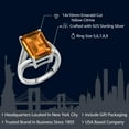 thumbnail image 6 of Gem Stone King 925 Sterling Silver Yellow Citrine Solitaire Engagement Ring for Women (8.20 Cttw, Emerald Cut 14X10MM, Gemstone Birthstone, Available 5,6,7,8,9), 6 of 6