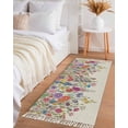 thumbnail image 3 of Area Rug with Tassels 2' x 4', Colorful Flower Wildflower Watercolor Kitchen Runner Rug for Hallway Bedroom Throw Rugs, Country Floral Soft Door Mat for Bathroom Entrance Living Room, 3 of 9