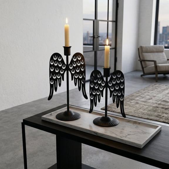 Angel Wing Metal Candle Holder