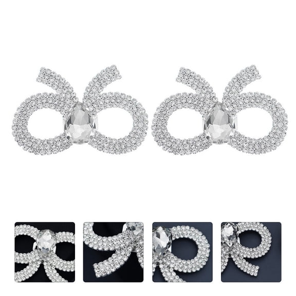 PAMINGONO 1 Pair Shoe Jewelry Clips in Silver Color for High Heels and Pumps