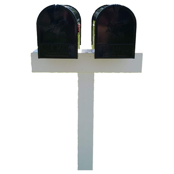 White Vinyl Mailbox Post Sleeve - 42x26 Inch - Double Mailbox Post - Durable PVC - Weatherproof - Easy Install - Includes Hardware