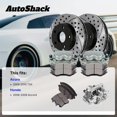 thumbnail image 3 of AutoShack Front Vented & Rear Solid Drilled & Slotted E-Coated Brake Rotors + Ceramic Pads + Calipers 16-PC Brake Kit Replacement for 2008-2009 Honda Accord 2009-2010 Acura TSX ShadowGuard, 3 of 5