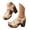 Beige, variant on Womens Suede Platform Chunky Heel Retro Studded Sandals Fashionable Open Toes And A Toe Design for Casual Vacation Work Date Outfits