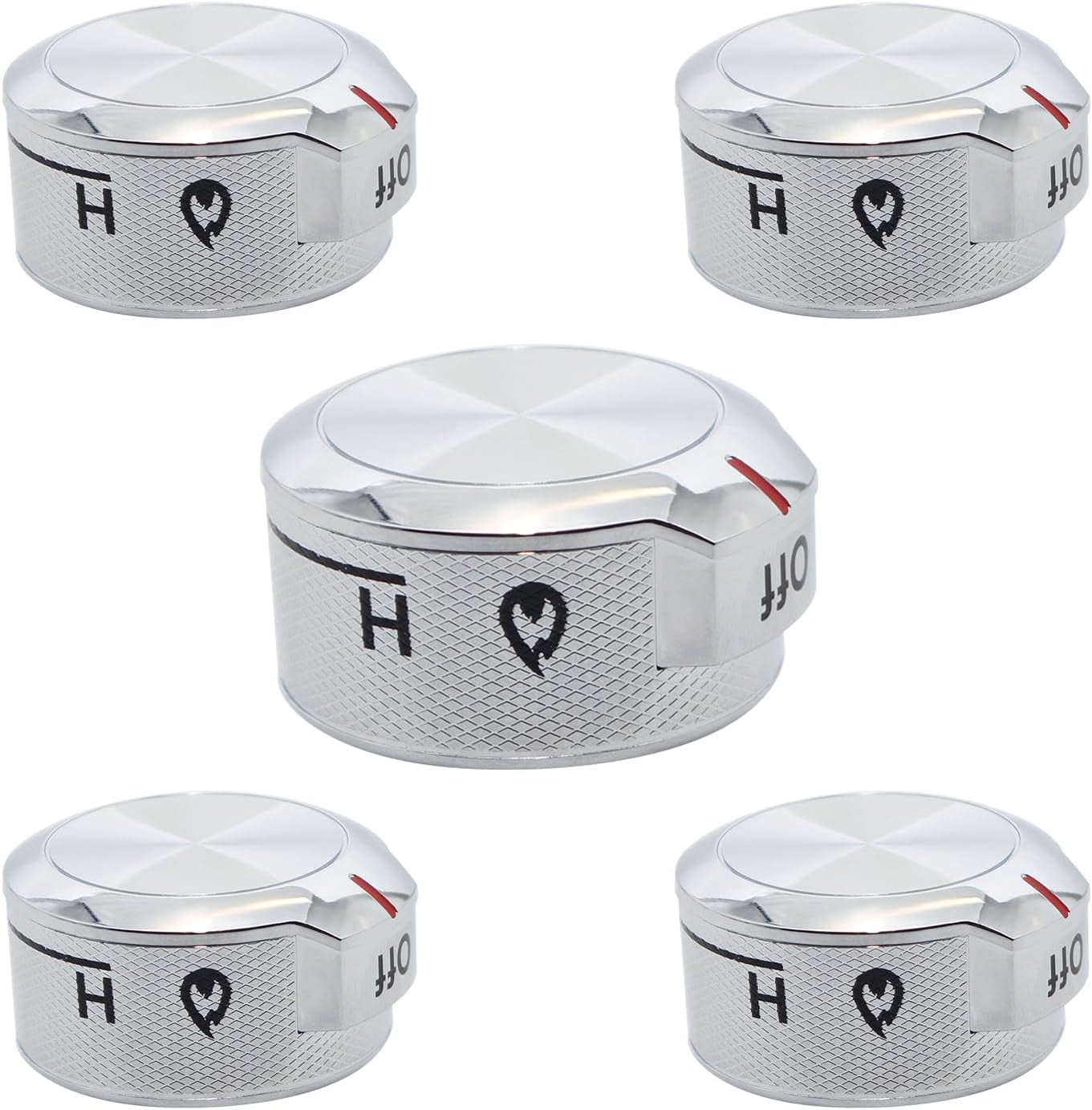 Aniceparthy W11030413 5 Pack Stove Control Knob Replacement for Whirlpool KitchenAid Ranges Replaces W10643306,W10786063,W11027434, AP6038805,PS11770322,EAP11770322