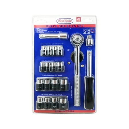 Best Value H0183044 1/4 and 3/8 in. Socket 25-Piece (Best Rated Socket Sets)