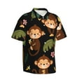 thumbnail image 2 of Disketp Hawaiian Shirts For Men,Monkeys Swinging From Palms Print Mens Casual Short Sleeve Button Down Shirts Beach Shirt, 2 of 8