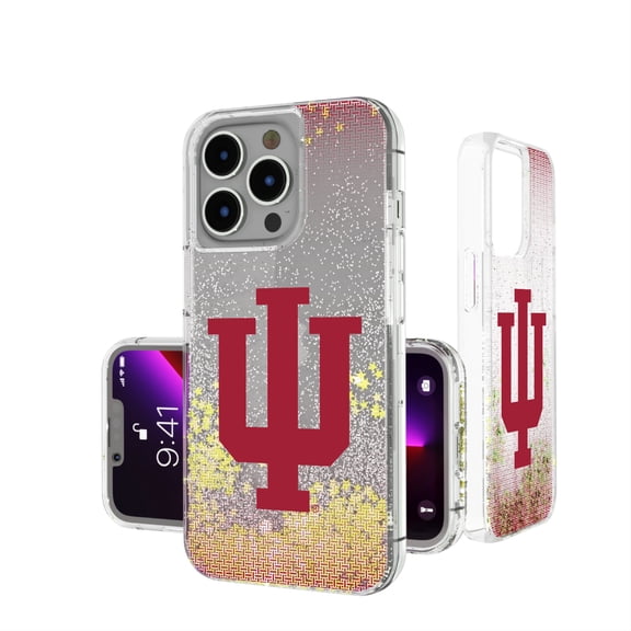 Indiana Hoosiers Linen Logo iPhone Glitter Case