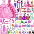thumbnail image 4 of ZITA ELEMENT 11.5 Inch Girl Doll Closet with Clothes and Accessories Set 101 Pcs Including Wardrobe Suitcase Clothes Dresses Swimsuits Shoes Hangers Necklace Bags and Other Stuff, 4 of 9