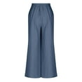 thumbnail image 4 of SNKSDGM Women's Plus Pants for Women Work Casual with Pockets Dress Pants Women Tall Plus and Linen Wide Leg Culottes Women's Pendants Loose Semi Elastic High Waisted Thin Wide Leg Pants Xl, 4 of 6