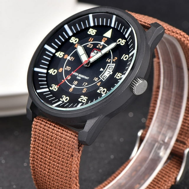 Military Mens Quartz Army Watch Black Dial Date Luxury Sport Wrist Watch